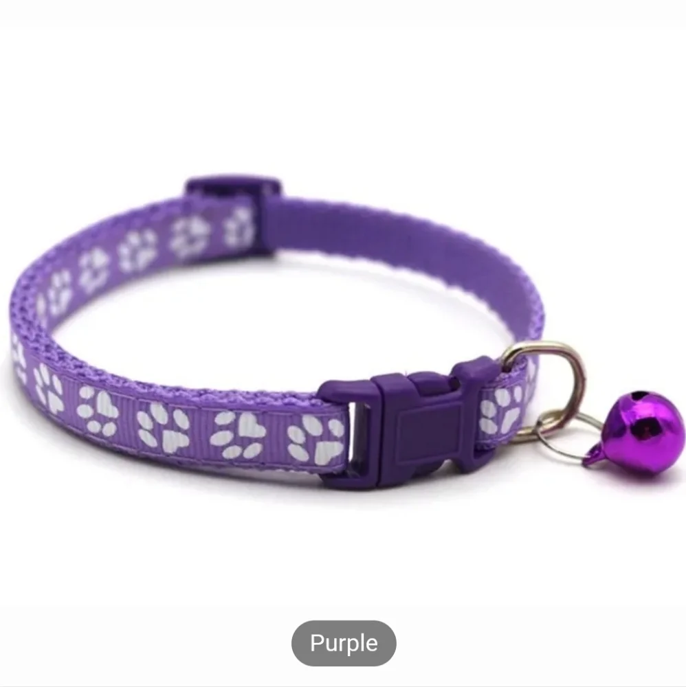 5/$20 or 3/$15 🐱🐾🐶 Cat/Dog Adjustable Paw Print Collar w Matching Bell NWT